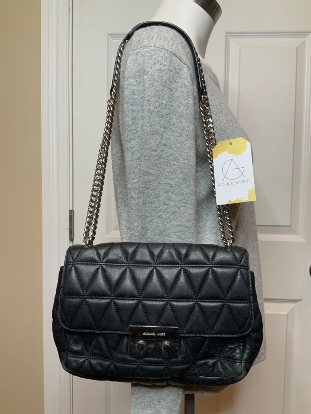 Michael Kors Black Quilted Leather Sloan Crossbody Bag